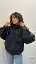 Bomber oversize in ecopelle