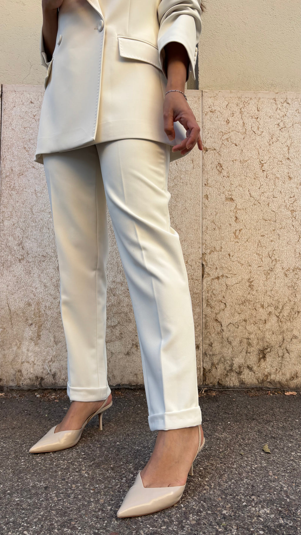 Pantalone Dritto con Risvolto