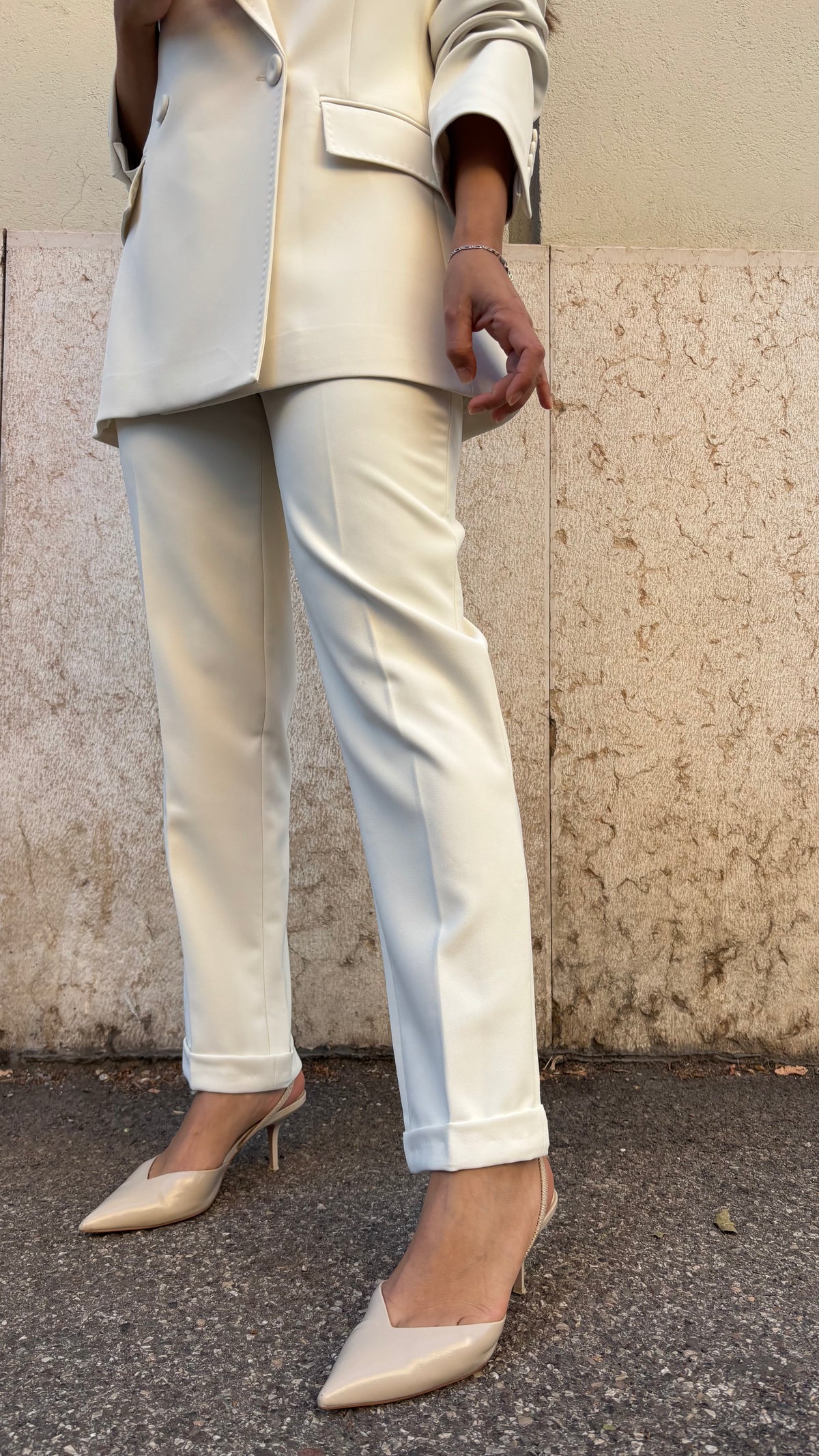 Pantalone Dritto con Risvolto