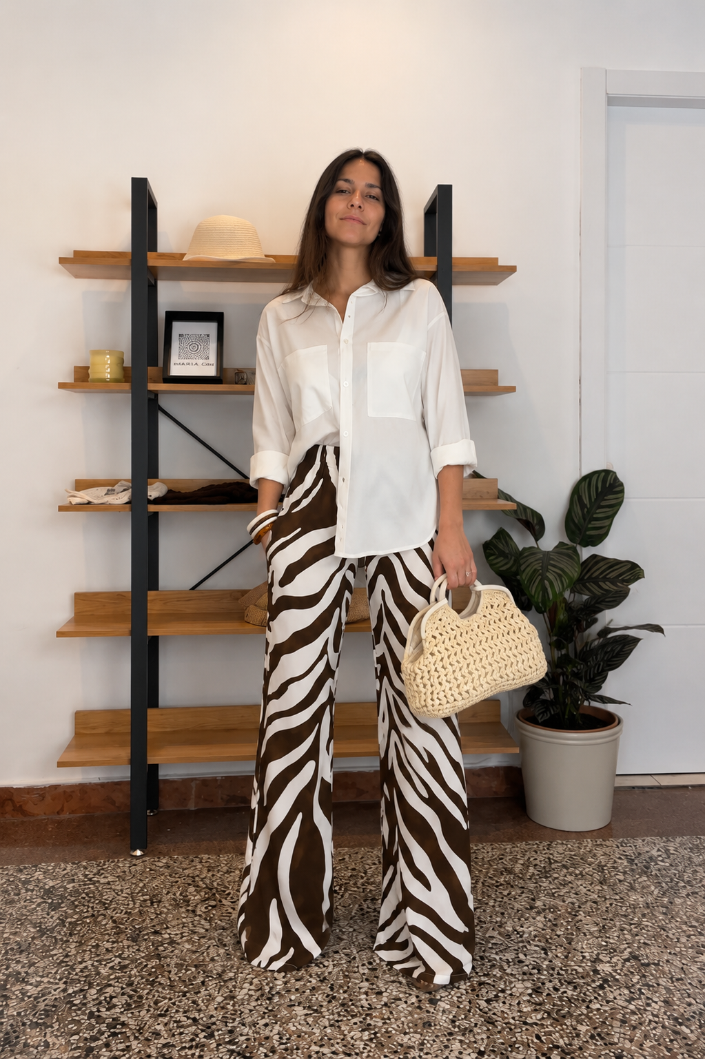 Pantalone zampa elastico vita