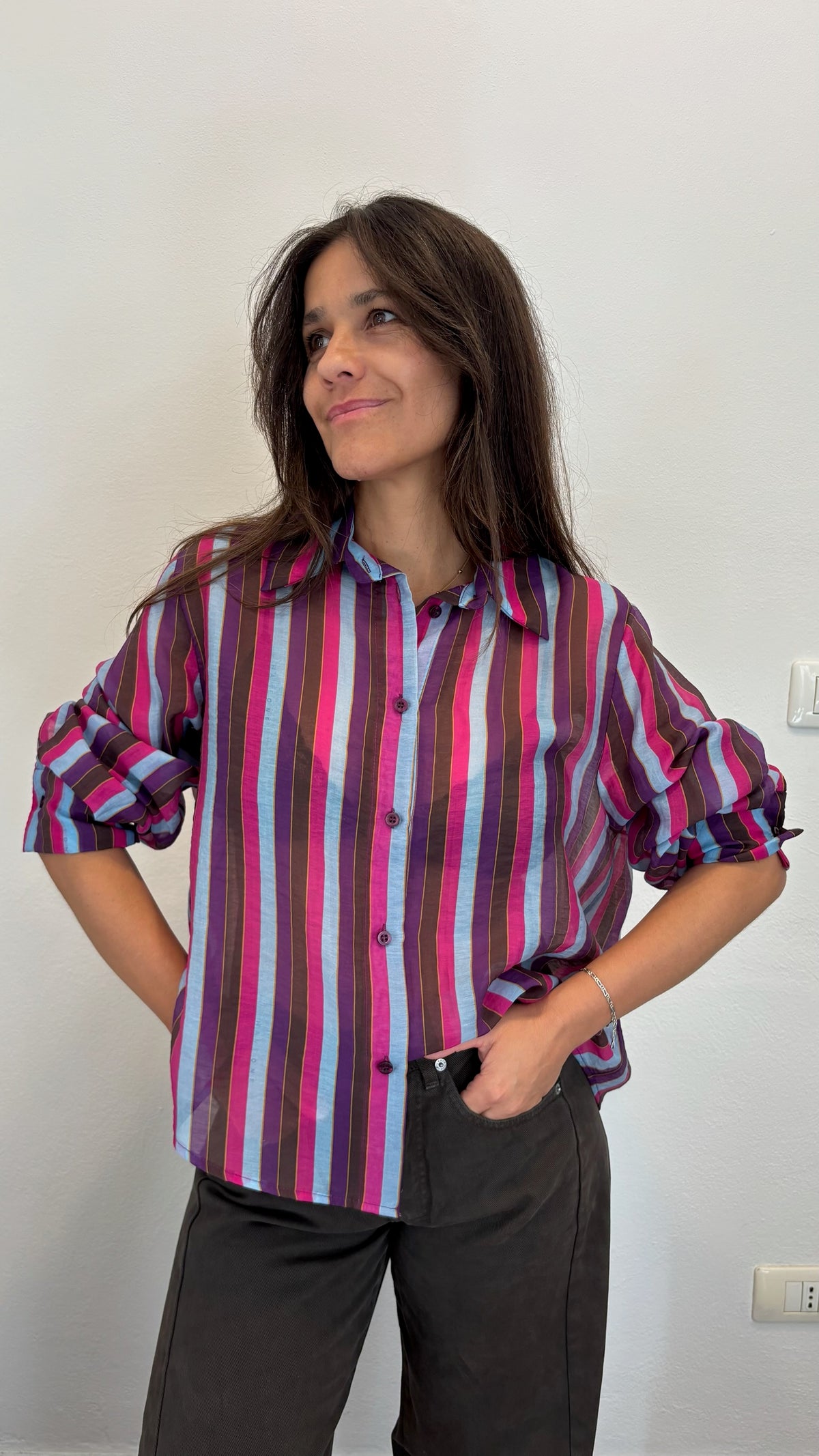 Camicia colletto riga