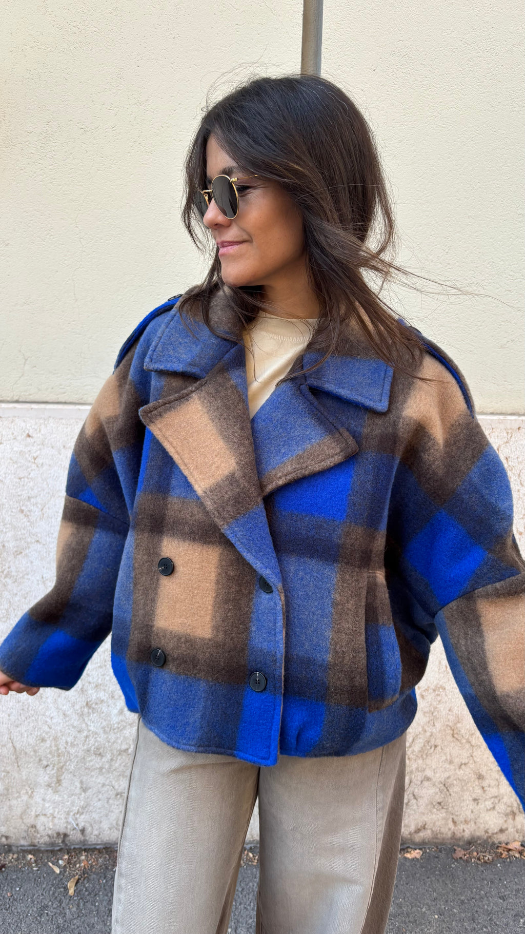 Giacca Quadro Bluette