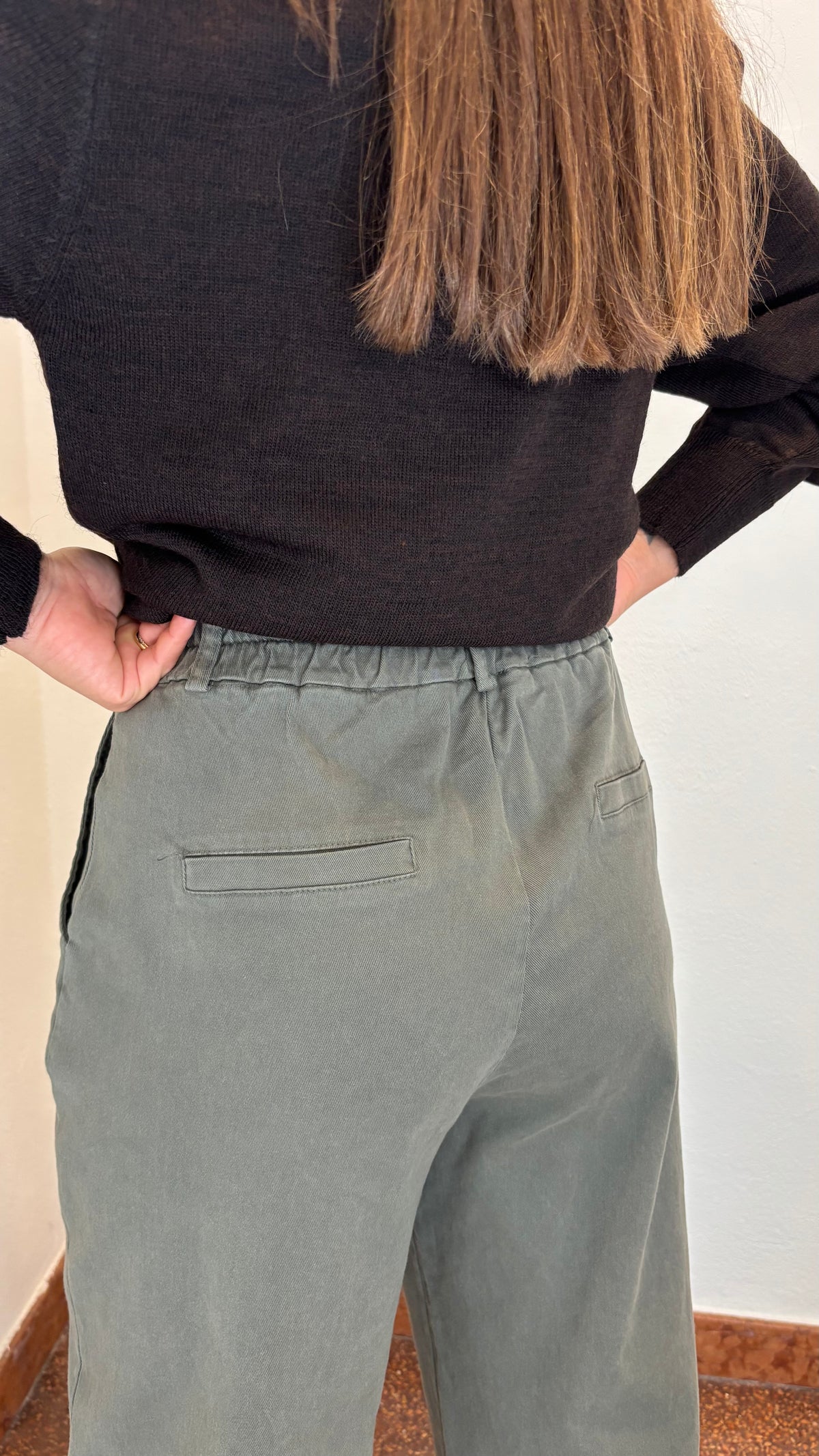 Pantalone ovetto in gabardina