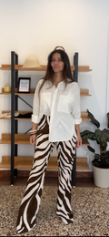 Pantalone zampa elastico vita